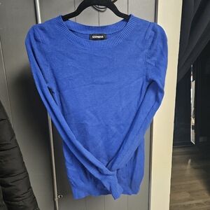 Express Women's Vibrant Blue Crew Neck Sweater
